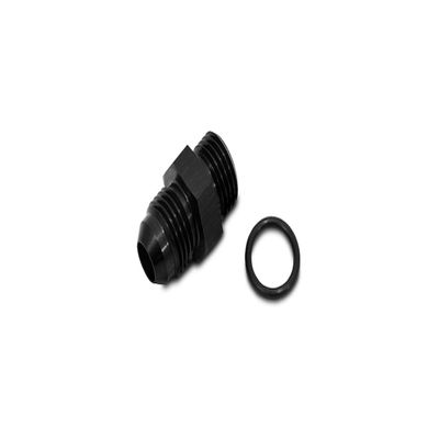 Vibrant -3AN Male Flare to -4 ORB Male Straight Adapter w/O-Ring - Anodized Black