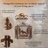 BestGiftEver 3-Panel Fireplace Screen Decorative with a Moose in The Forest Design - Stand Alone Fireplace Cover Metal Mesh Screen - Home Decorative Firescreen for Cabin, Wildlife, and Woodland Theme view 3