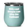 EzGift Funny Calliope Player Wine Glass Musician Gift Gag Insulated Tumbler With Lid Teal view 1