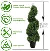 35 inch/2.95 ft Outdoor Boxwood Spiral Faux Topiary Trees, Artificial topiaries Tree with Black Pot,Set of 2 view 2