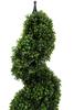 35 inch/2.95 ft Outdoor Boxwood Spiral Faux Topiary Trees, Artificial topiaries Tree with Black Pot,Set of 2 view 3
