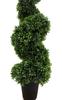 35 inch/2.95 ft Outdoor Boxwood Spiral Faux Topiary Trees, Artificial topiaries Tree with Black Pot,Set of 2 view 4