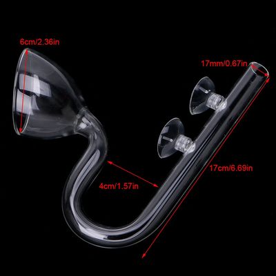 Youngy Aquarium Planted Glass Outflow Inflow Lily Pipe 13mm/17mm Tube with Suction Cup - 17mm