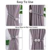 Melaluxe 4 Pack Magnetic Curtain Tiebacks, Decorative Curtain Holdbacks for Window Dcor (Grey) view 2