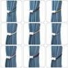 Melaluxe 4 Pack Magnetic Curtain Tiebacks, Decorative Curtain Holdbacks for Window Dcor (Grey) view 4