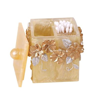 European Style Toothpick Holder Creative Toothpick Canister Household Table Cotton Swab Box Living Room Simple Toothpick Holder (Color : Yellow)