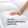Mattress Topper King for Back Pain, Extra Thick Mattress Pad Cover, Plush Pillow Top, Deep Elastic Pocket, White view 4
