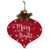 13.75" Red Onion Ornament "Merry And Bright" Christmas Sign view 1