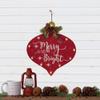 13.75" Red Onion Ornament "Merry And Bright" Christmas Sign view 2