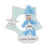 3D Personalized Babys First Christmas Ornament 2025 Boy | Baby's First Christmas Ornament 2025 Baby Ornaments for Xmas Tree My 1st Xmas Boy Ornaments for Couples New Parents - Blue Baby with Stars view 3