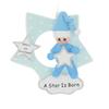 3D Personalized Babys First Christmas Ornament 2025 Boy | Baby's First Christmas Ornament 2025 Baby Ornaments for Xmas Tree My 1st Xmas Boy Ornaments for Couples New Parents - Blue Baby with Stars view 4