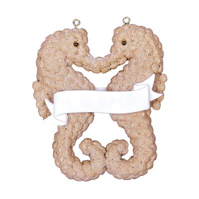 3D Personalized Our First Christmas Ornament 2025 | Custom Seahorse Couple Ornaments Sea Horse Couples Ornament 2025 Family of 2 Unique for a Couple Ornaments Couples Unique Gifts