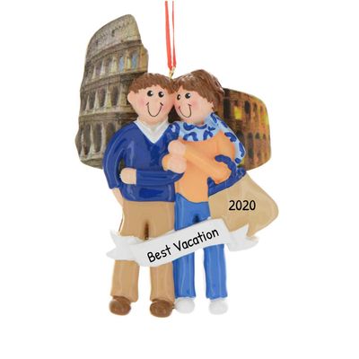 3D Personalized Our First Christmas Ornament 2025 | Traveller Couple Ornaments Vacation in New York Couples Ornament 2025 Family of 2 Unique for a Couple Ornaments Couples Unique Gifts