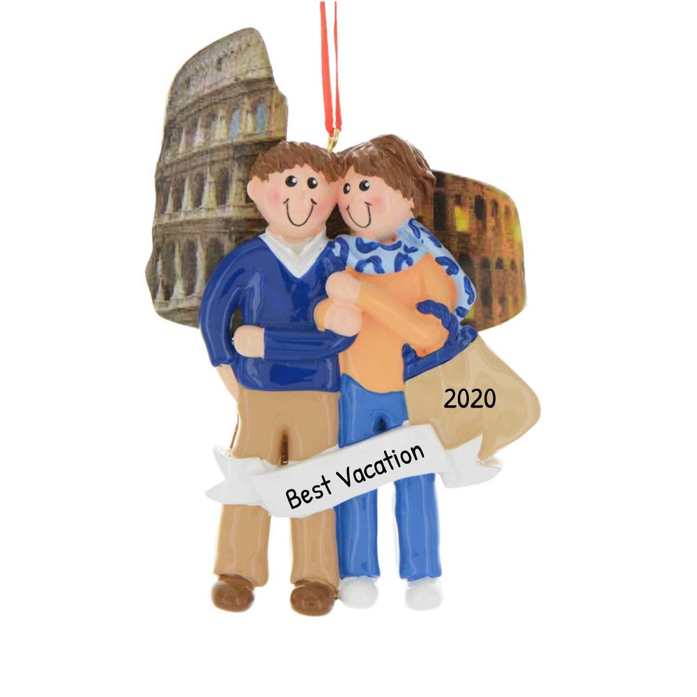 3D Personalized Our First Christmas Ornament 2025 | Traveller Couple Ornaments Vacation in New York Couples Ornament 2025 Family of 2 Unique for a Couple Ornaments Couples Unique Gifts