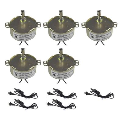 CHANCS 5PCS Electric Turntable Motor TYC-50 110V 5-6RPM Synchronous Motor for Turntable Motorized with in-line Foot Push Lamp 1.8m US Plug Power Cord Foot Switchfor Cup Turner,Cuptisserie Rotator