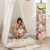 coastal rose 2Pcs Stuffed Animal Storage Foldable Stuffed Animal Net or Hammock Organizer, 4 Compartments Hanging Mesh Toy Storage Hammock for Kid Room Toys, Gloves, Hats, SocksGrey view 2