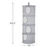 coastal rose 2Pcs Stuffed Animal Storage Foldable Stuffed Animal Net or Hammock Organizer, 4 Compartments Hanging Mesh Toy Storage Hammock for Kid Room Toys, Gloves, Hats, SocksGrey view 3