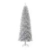 Glitzhome 7.5ft Silve Pencil Tinsel Artificial Christmas Tree, Holiday Hinged Fir Christmas Tree with 1188 Branch Tips and Metal Foldable Stand for Home Office Party Holiday Decoration view 1
