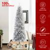 Glitzhome 7.5ft Silve Pencil Tinsel Artificial Christmas Tree, Holiday Hinged Fir Christmas Tree with 1188 Branch Tips and Metal Foldable Stand for Home Office Party Holiday Decoration view 3