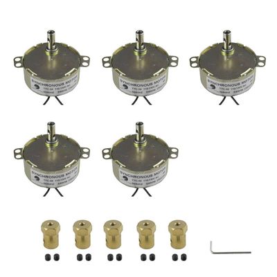 CHANCS 5PCS Synchron Motor Synchronous Turntable Motor TYC-50 60HZ 5-6RPM 110V Electric Motor for Cup Turner,Cuptisserie Rotator with 7mm Flexible Coupling Connector