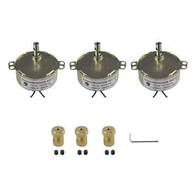 CHANCS 3PCS Synchron Motor Turntable Motor TYC-50 5-6RPM 110V 60HZ with 7mm Flexible Coupling Connector Electric Turntable Motor for Cup Turner,Cuptisserie Rotator
