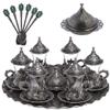 Alisveristime Handmade Turkish Tea Water Zamzam Serving Set Glasses Saucer, Tray and Spoon (Authentic Black) view 1