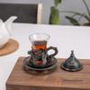 Alisveristime Handmade Turkish Tea Water Zamzam Serving Set Glasses Saucer, Tray and Spoon (Authentic Black) view 2