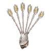 Alisveristime Handmade Turkish Tea Water Zamzam Serving Set Glasses Saucer, Tray and Spoon (Silver) view 4