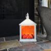 Flameless White Fireplace Lantern view 2