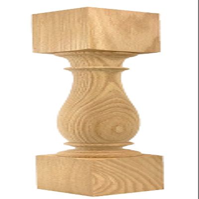 Highland Manor Wood Products French Island Leg - 34 1/2" Tall x 3 1/2" Wide - Unfinished Wooden Leg for Kitchen Islands, Tables or Desks (Oak) (1 Leg)
