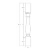 Highland Manor Wood Products French Island Leg - 34 1/2" Tall x 3 1/2" Wide - Unfinished Wooden Leg for Kitchen Islands, Tables or Desks (Oak) (1 Leg) view 2