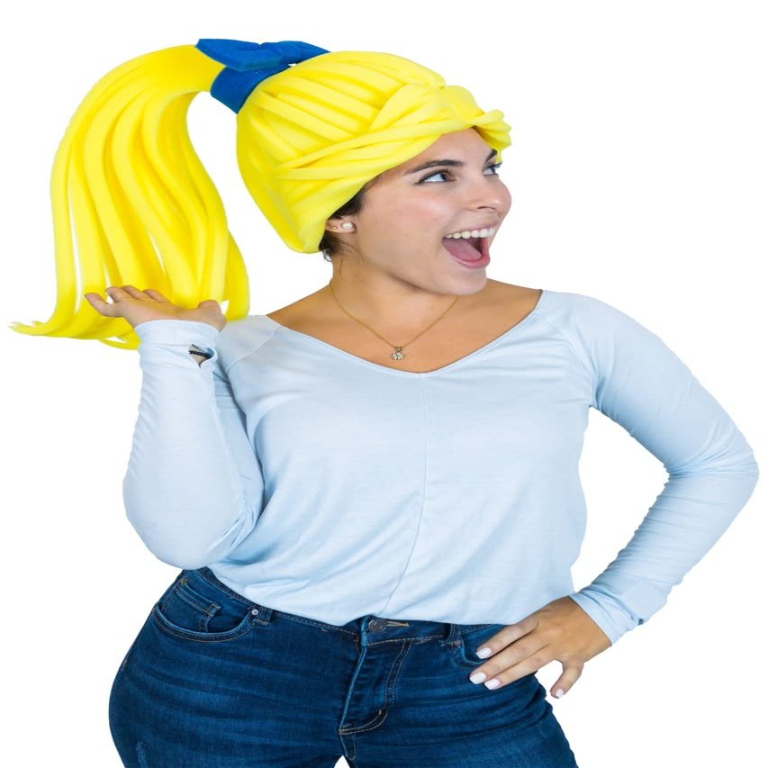 Foam Party Hats: Ponytail Foam Wig - Cosplay Wigs - Drag Queen Wig - Party Favors - Crazy Hat Day