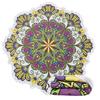 Violet Mist Mandala Round Beach Towel Blanket, Oversized Circle Microfiber Hippie Boho Bohemian Sandproof Flower Towel, Soft 60 inch Beach Towels with Tassels for Women Adult Swim Pool Yoga, Yellow view 1