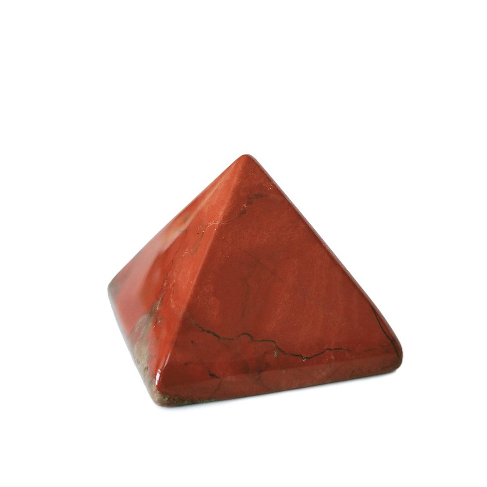 Crystal Pyramid of Natural Red Jasper Chakra Healing Stone, 1.5 inch