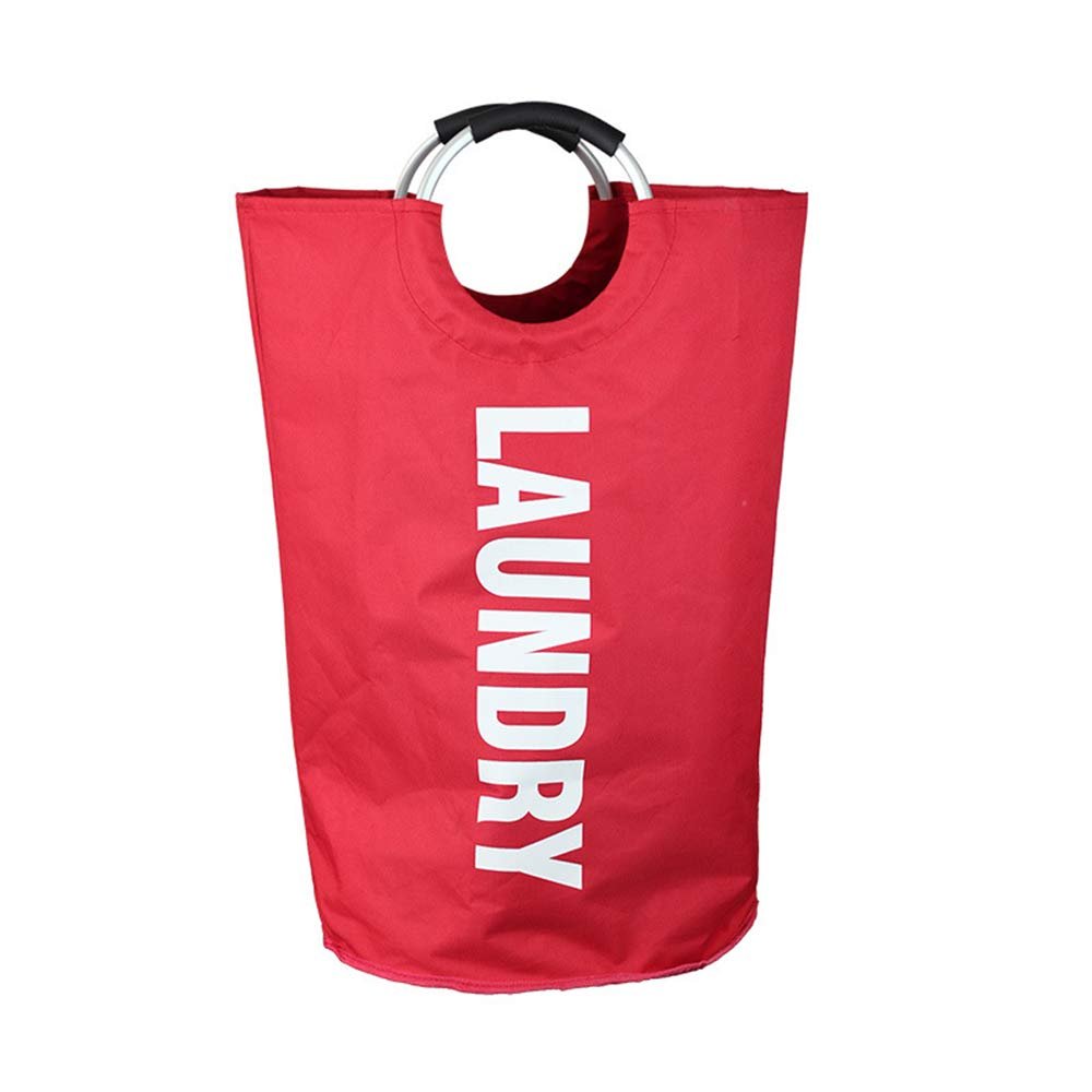 BBEART Large Laundry Basket Collapsible Fabric Laundry Hamper Foldable Waterproof Clothes Bag for Laundry Bathroom (Red)
