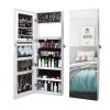 LxHealthy Mirror Jewelry Cabinet,Retro Wood Grain Coating Whole Body Decoration Storage Dressing Mirror Jewelry Cabinet White view 1