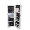 LxHealthy Mirror Jewelry Cabinet,Retro Wood Grain Coating Whole Body Decoration Storage Dressing Mirror Jewelry Cabinet White view 3