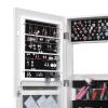 LxHealthy Mirror Jewelry Cabinet,Retro Wood Grain Coating Whole Body Decoration Storage Dressing Mirror Jewelry Cabinet White view 4