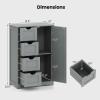 Giantex Bathroom Cabinet, Freestanding Storage Cabinet with 1 Door & 4 Drawers, 3-Level Adjustable Shelf, Anti-toppling System, Modern Storage Organizer for Bathroom, Living Room, Kitchen (Gray) view 3