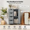 Giantex Bathroom Cabinet, Freestanding Storage Cabinet with 1 Door & 4 Drawers, 3-Level Adjustable Shelf, Anti-toppling System, Modern Storage Organizer for Bathroom, Living Room, Kitchen (Gray) view 4