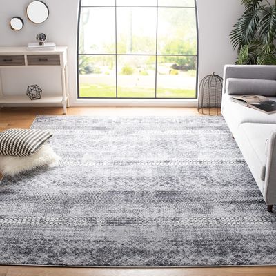 SAFAVIEH Area Rug 8x10 - Amelia Collection - Large - Grey & Ivory, Modern Design, Non-Shedding & Easy Cleaning, Ideal for Living Room, Bedroom, Office, Dining Space (ALA761F)