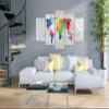 artgeist Textured Canvas Wall Art World Map 80x40 in - 5pcs Painting Canvas Prints Picture Artwork Image Framed Contemporary Modern Photo Wall Home k-A-0043-b-o view 2