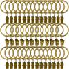AMZSEVEN 40 Pack Metal Curtain Rings with Clips, Drapery Clips Hooks, Decorative Curtain Rod Clips 1.5 in Interior Diameter, Antique Bronze view 1