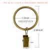 AMZSEVEN 40 Pack Metal Curtain Rings with Clips, Drapery Clips Hooks, Decorative Curtain Rod Clips 1.5 in Interior Diameter, Antique Bronze view 2