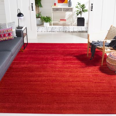 SAFAVIEH Area Rug 8x10 - Adirondack Collection - Large - Red & Grey, Modern Ombre Design, Non Shedding & Easy to Clean, Ideal for Living Room, Bedroom, Office, Dining Space (ADR113Q)