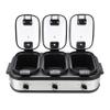 Amazon Basics Stainless Steel 3 x 2.5 Quarts Triple Slow Cooker, Brushed Stainless Steel view 2