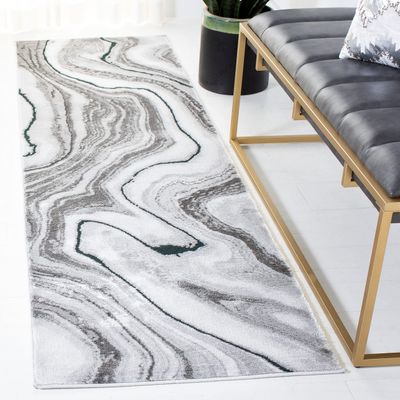 SAFAVIEH Craft Collection Runner Rug - 2'3" x 8', Grey & Green, Modern Abstract Design, Non-Shedding & Easy Care, Ideal for High Traffic Areas in Living Room, Bedroom (CFT819Y)