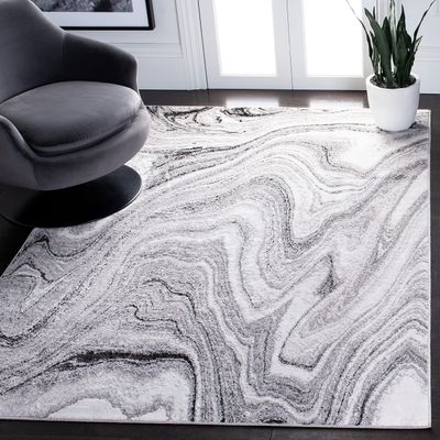 SAFAVIEH Area Rug 8x10 - Amelia Collection - Large - Light Grey & Ivory, Modern Design, Non-Shedding & Easy Cleaning, Ideal for Living Room, Bedroom, Office, Dining Space (ALA246F)