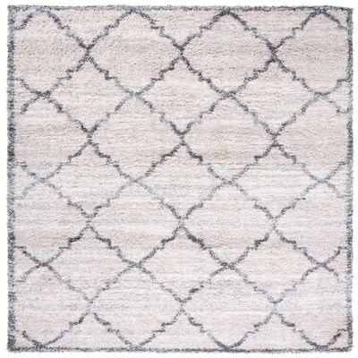 SAFAVIEH Area Rug 8x10 - Fontana Shag Collection - Large - Ivory & Grey, Modern Design, Non-Shedding & Easy Cleaning, Ultra Plush Thick Pile, Ideal for Living Room, Bedroom, Dining Space (FNT854F)