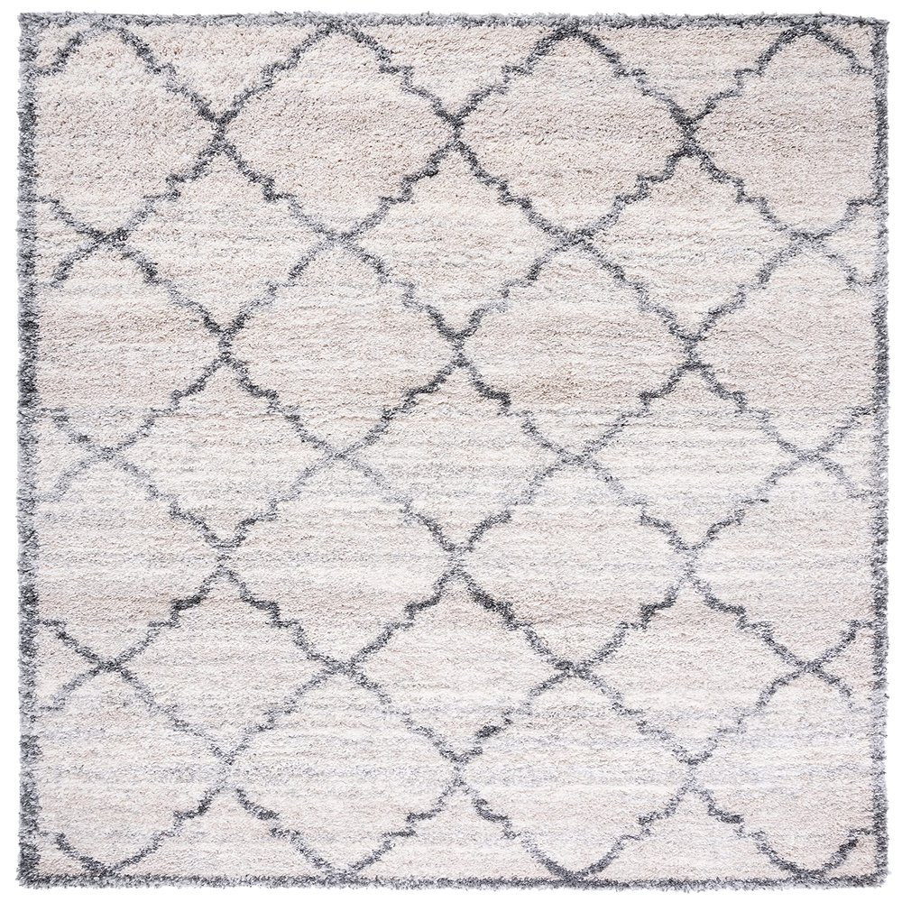 SAFAVIEH Area Rug 8x10 - Fontana Shag Collection - Large - Ivory & Grey, Modern Design, Non-Shedding & Easy Cleaning, Ultra Plush Thick Pile, Ideal for Living Room, Bedroom, Dining Space (FNT854F)